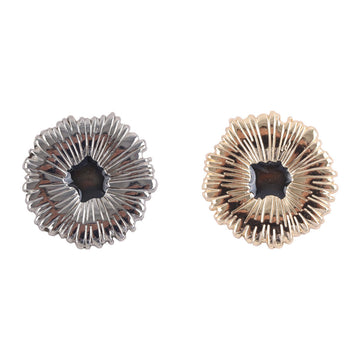 Metal snowflake buttons 10-pack, black centers, silver and gold finishes