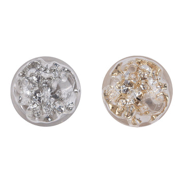 Crystal flower resin shank buttons: Silver and Gold, round floral design