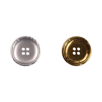 Irregular metal buttons—silver and gold, 4-hole round cap.