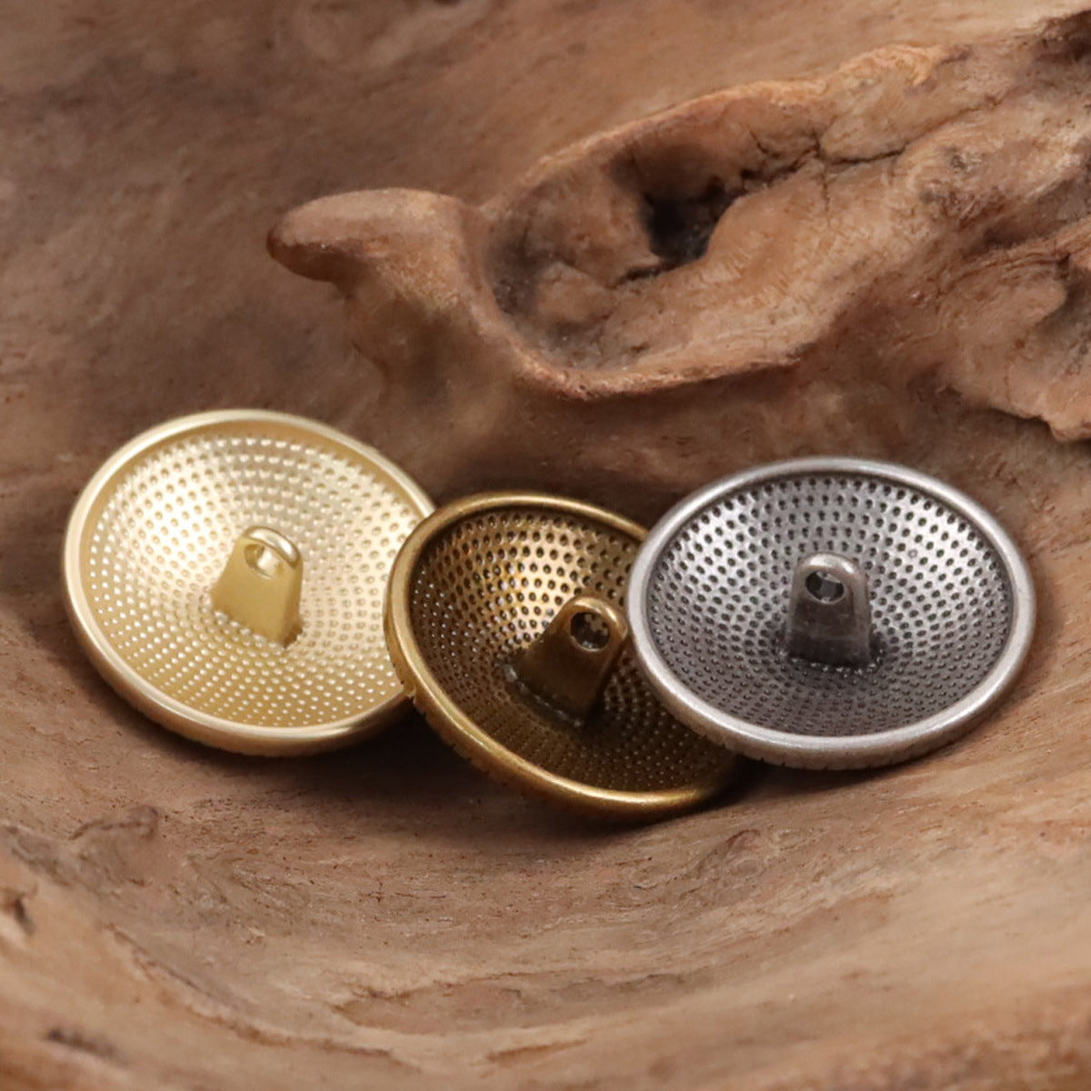 10pcs metal anchor hook buttons in gold, bronze and silver tones with pin backs