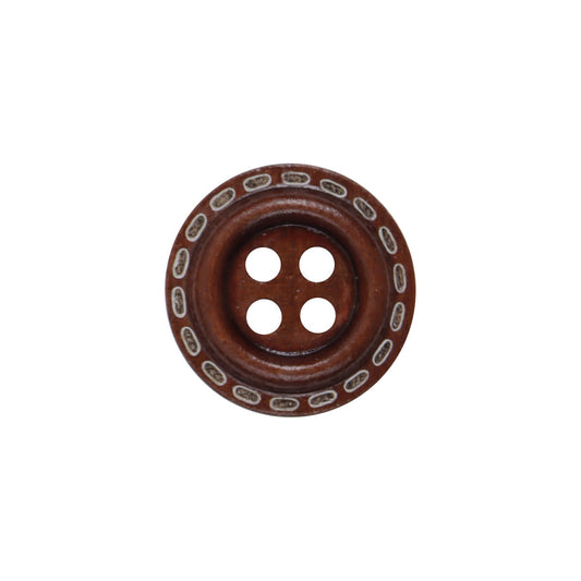 Dashed Circle Four-Hole Red Lacquered Wooden Buttons 100PCS
