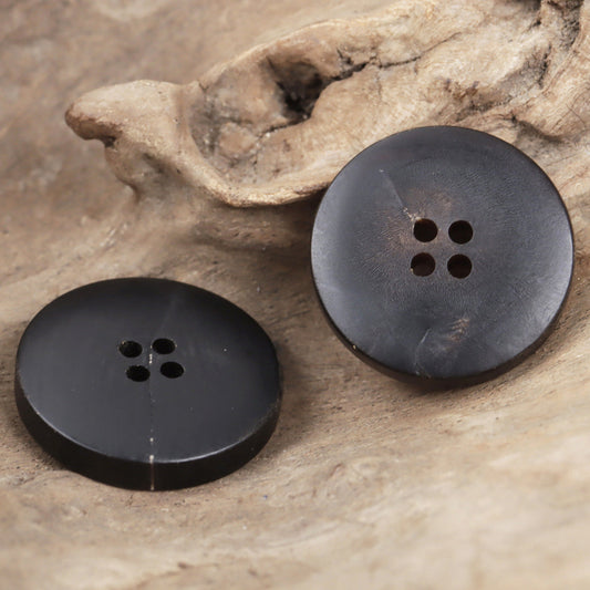 Matte Black Coffee-Colored Natural Horn Buttons for Winter Suits Pants 10pcs