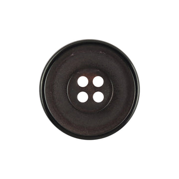25mm round matte dark horn button, four-hole design