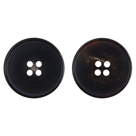 Round 4 Hole Natural Ox Horn Black Coat Buttons 10PCS