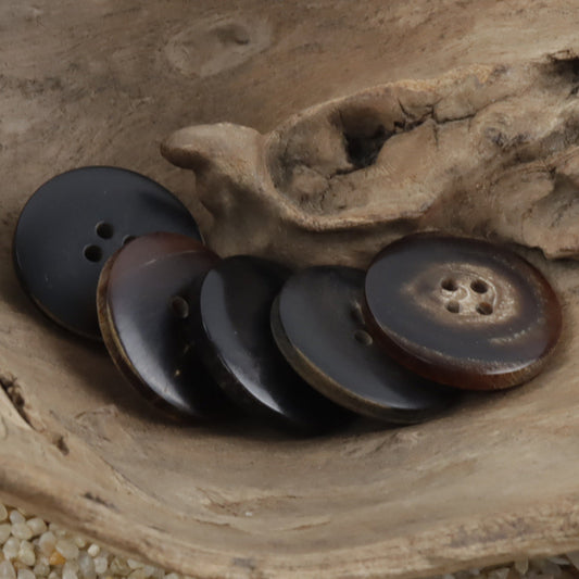 Laser-Burnt Horn Buttons for Retro Fashion Leather Jackets 10pcs