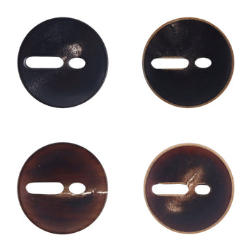 Exclamation-Mark Knöpfe in Burnt Black & Burnt Coffee, mit Schlitz und 2 Löchern