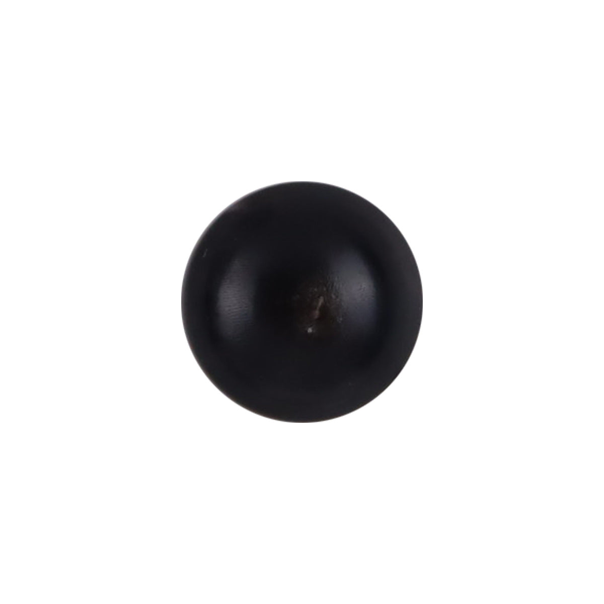 Black mushroom-head horn button, glossy round with center shank, 1 pc