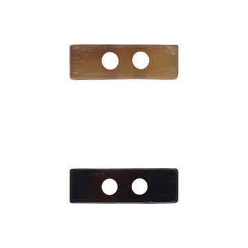 Lange Horn-Toggle-Knöpfe, helles Kaffee, rechteckig, zwei Löcher