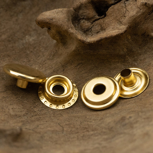 Flat Brass Snap Fasteners for Leather Jackets,Windbreakers,20PCS