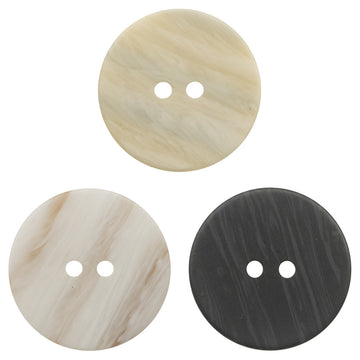 2-hole resin woodgrain buttons: off-white, light khaki & black, 20 pcs