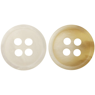 Resin buttons 11.5mm, white & khaki woodgrain look, 4-hole