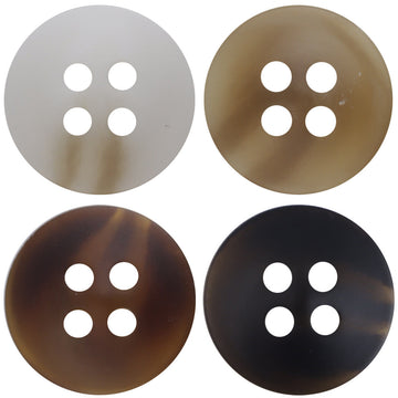 12,5 mm flache 4-Loch Kunstharzknöpfe in Kaffee- und Dunkelbraun-Farbtönen, Set