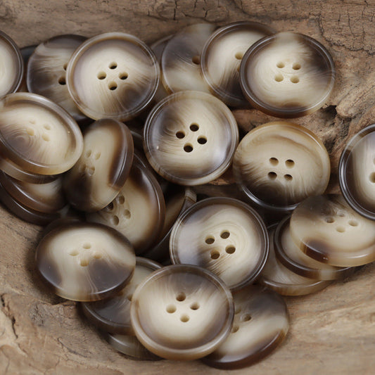 15-25mm Khaki Black-Gray Resin Buttons for Casual Pants 40 Pack