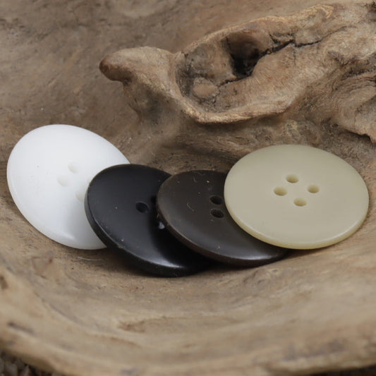 White Khaki Brown Black Gradient Center-Whitened Resin Buttons 40 Pack