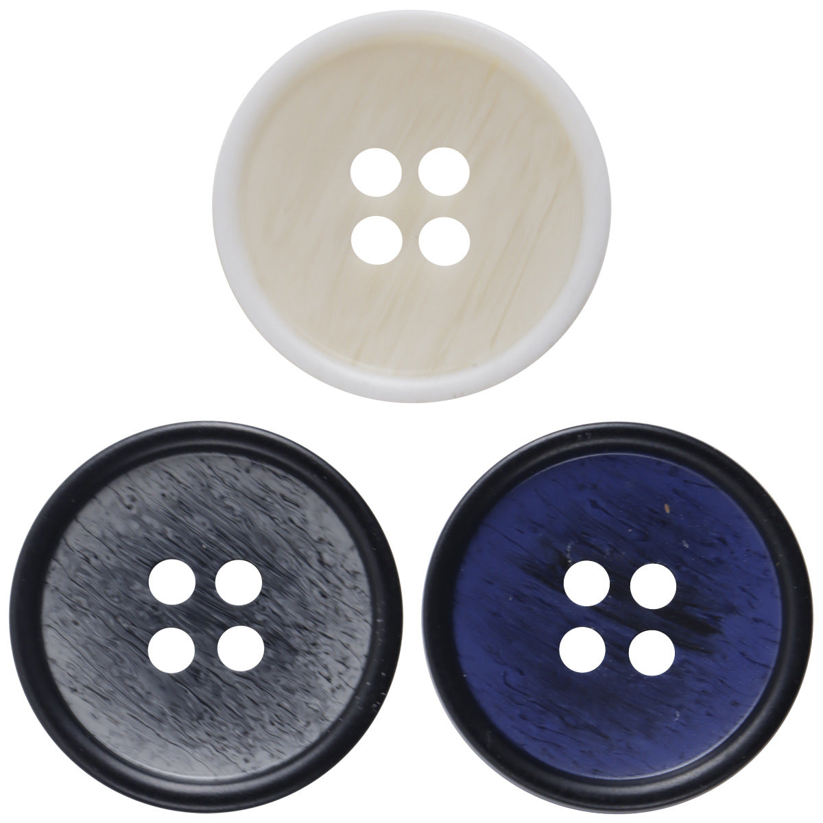 Resin-Knöpfe für Anzüge mit 4 Löchern, Blau/Grau/Beige-Gradient