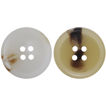 15-25mm round resin buttons, white-beige, 4-hole design (two close-up)