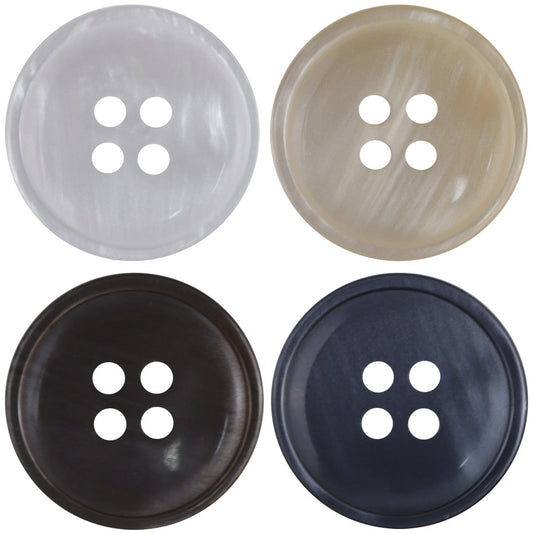 11.5mm - 30mm Round Four-Hole Misty Resin Buttons 40 Pack
