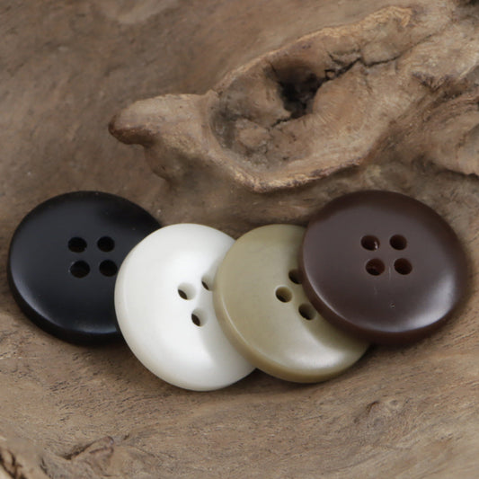 White Green Red Black Wide Rim Four-Hole Resin Buttons 40 Pack