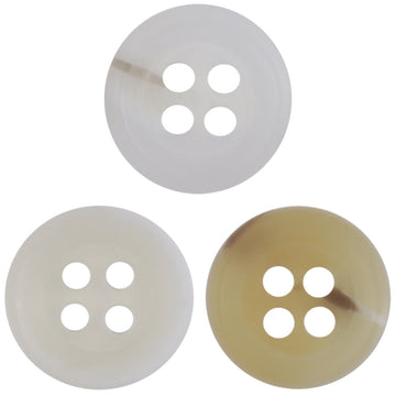 11.5mm 4-Loch Resin-Knöpfe, rund: weiß und gelb, vier Nählöcher
