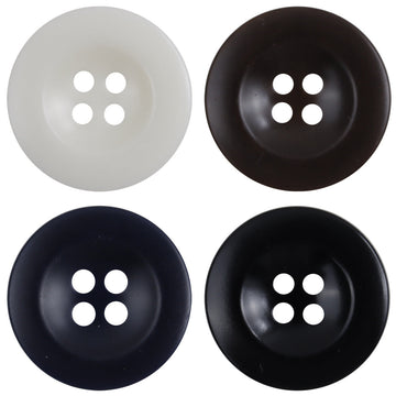Cap-shaped resin buttons, 4-hole design—set of 4 buttons shown