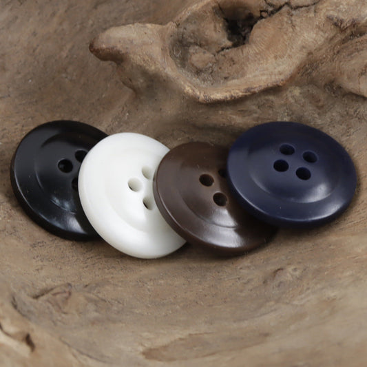 Navy Blue Cap-Shaped Resin Buttons for Formal Suits 40 Pack
