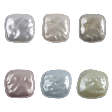 11.5mm square resin buttons, assorted colors: white, champagne, pink, cyan, sky