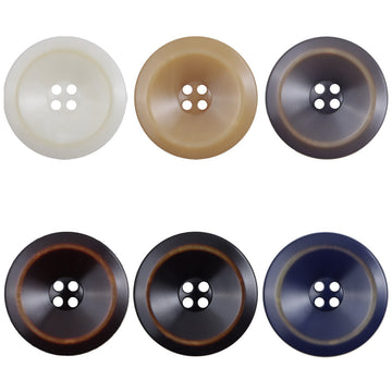 Resin-Naehknopf, 4 Locher, schalenfoermig, mehrere Farben (Weiss, Khaki, Blau, Schwarz)