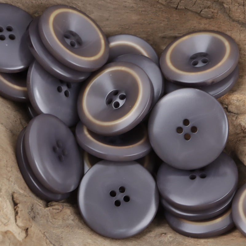 Graublau Resin-Naehknopfe, 4-Loch, schalenfoermig, mehrere Knopfe im Set