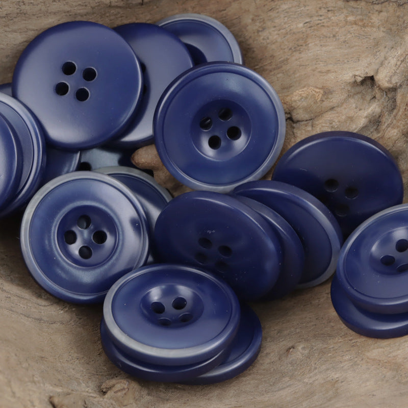 Vintage resin buttons, 4-hole, dark blue set