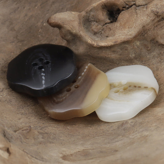 Irregular Lotus-Shaped Four-Hole Resin Buttons for Corduroy Shirts 30pcs
