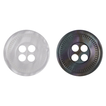 Round 4-hole resin buttons, 11.5mm, white and black set of 2