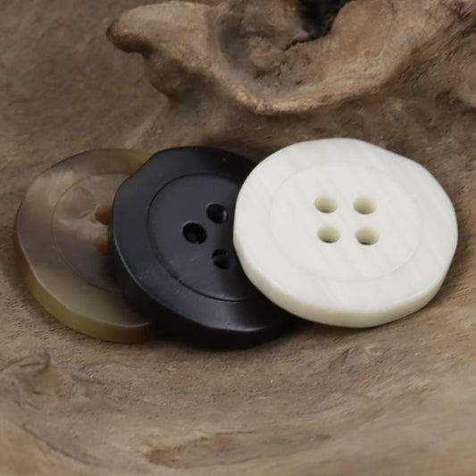 Irregular Black and White Resin Buttons for Casual Pants 20pcs