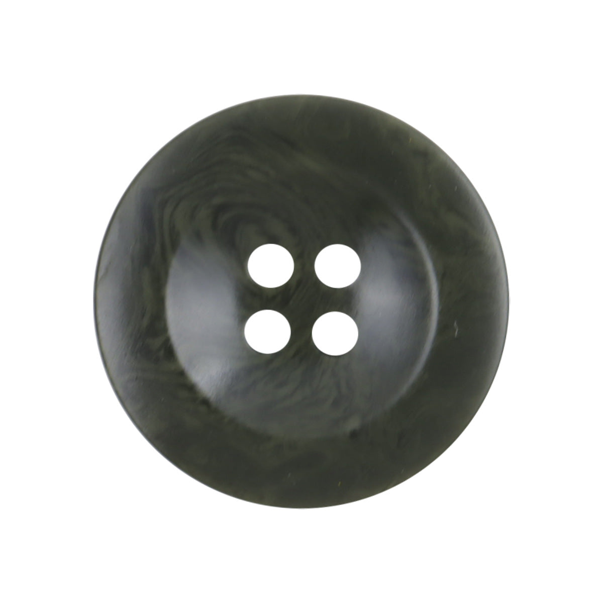 Dark green vintage resin button, wide edge, four holes