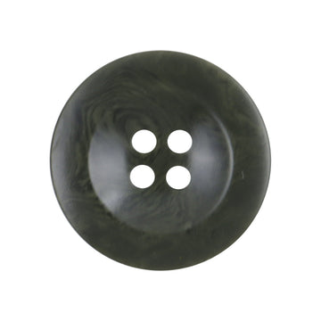 Dark green vintage resin button, wide edge, four holes