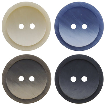 Round two-hole resin coat buttons, gradient: cream, blue, coffee, black
