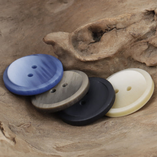 Round Gradient Brown Two Hole Resin Coat Buttons 30pcs