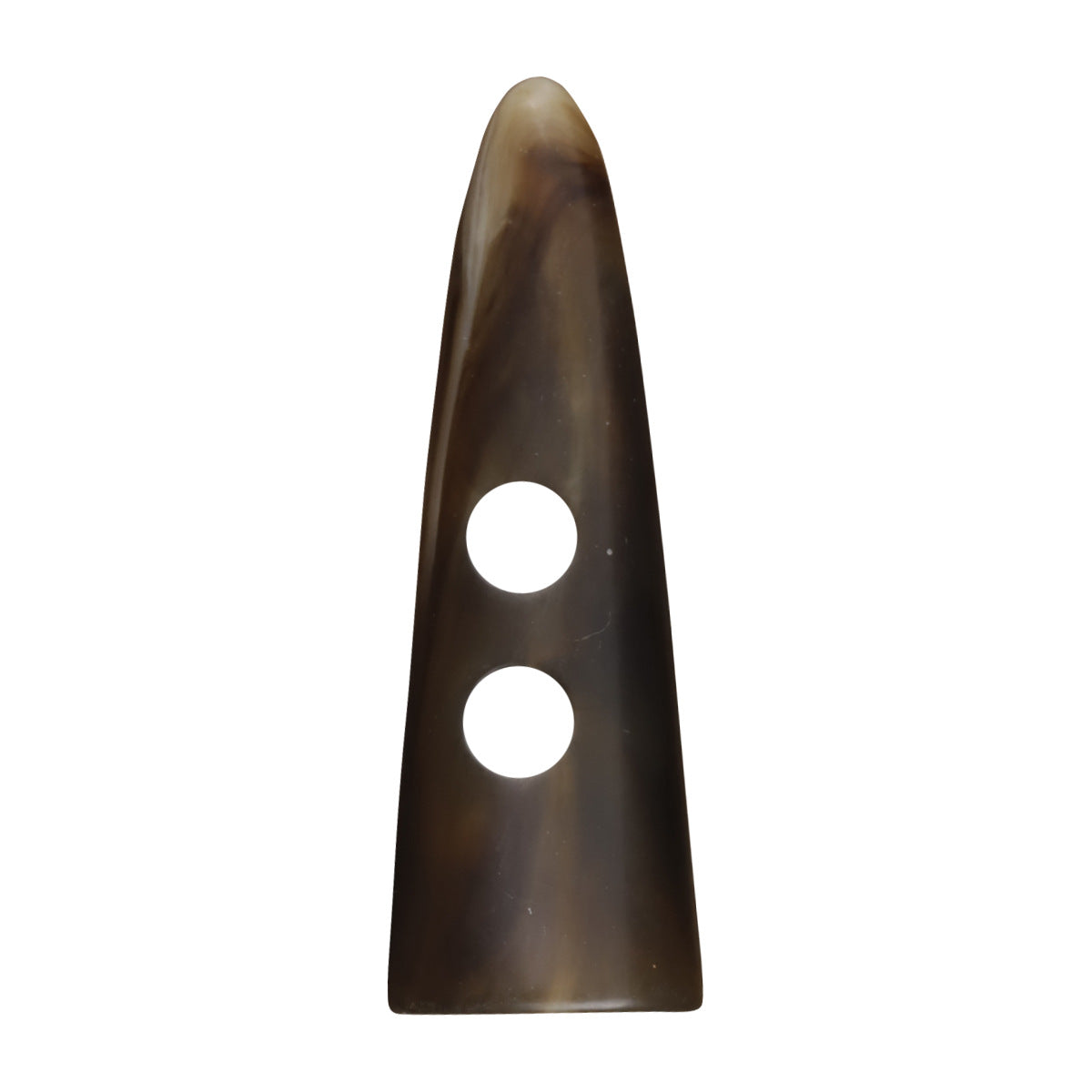 Braune 55-mm Harz-Toggelknöpfe, Tropfenform mit 2 runden Löchern