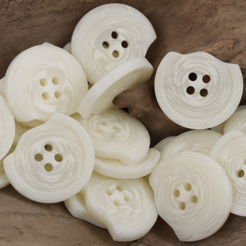 Resin buttons 'Faith & Hope' in beige/cream, swirled resin, 4-hole