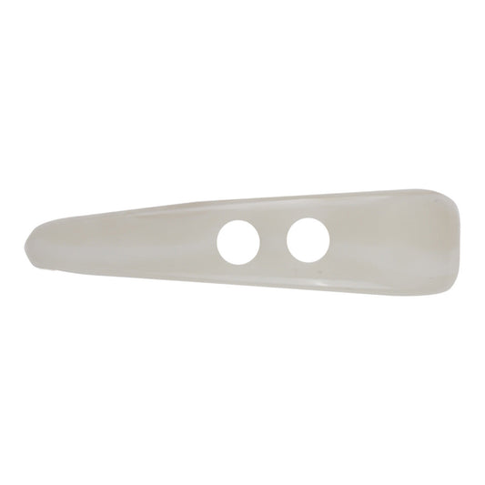 Irregular Long-Shaped White Horn Pattern Resin Toggle Buttons 10pcs