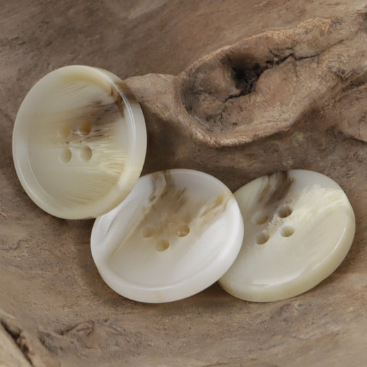 Round 4 Hole Light Khaki Resin Buttons,30pcs