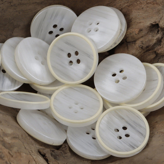 Ink Wash Black Gray Resin Buttons for Amber Skirts Casual Pants 30pcs White