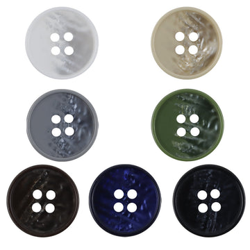 4-hole resin sewing buttons, assorted colors: white, khaki, gray, green, blue, coffee, black