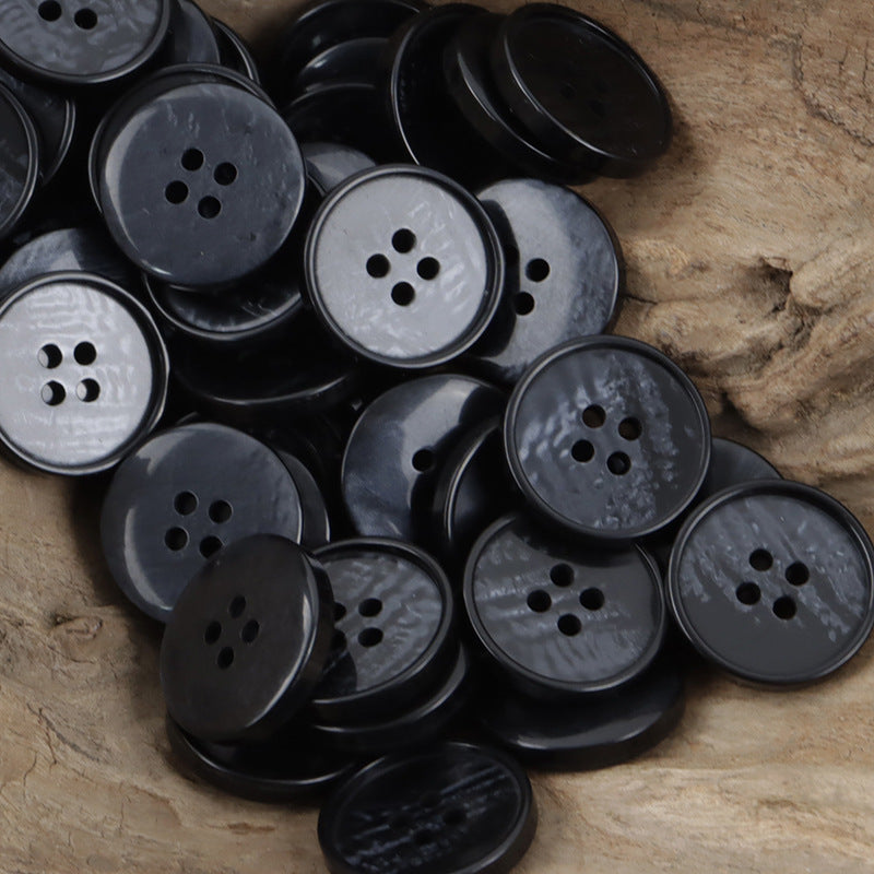 Dark navy 4-hole resin sewing buttons, round with four holes