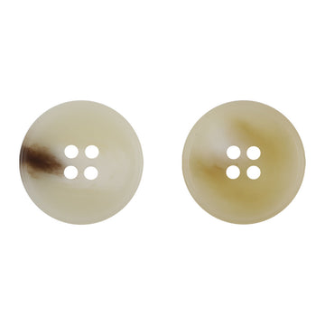 Camel resin sewing buttons, 4-hole, beige, two front views