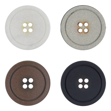 Frosted granular resin buttons, 4-hole, white/gray/brown/black