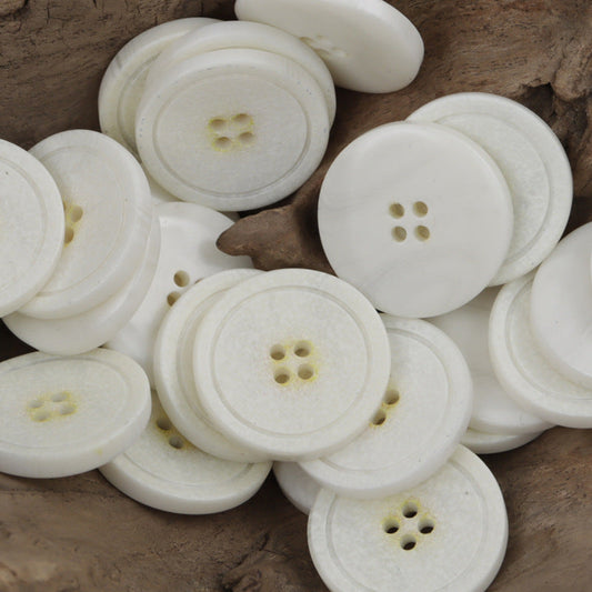 Frosted Granular Resin Buttons for Casual Workwear Pants 30pcs White