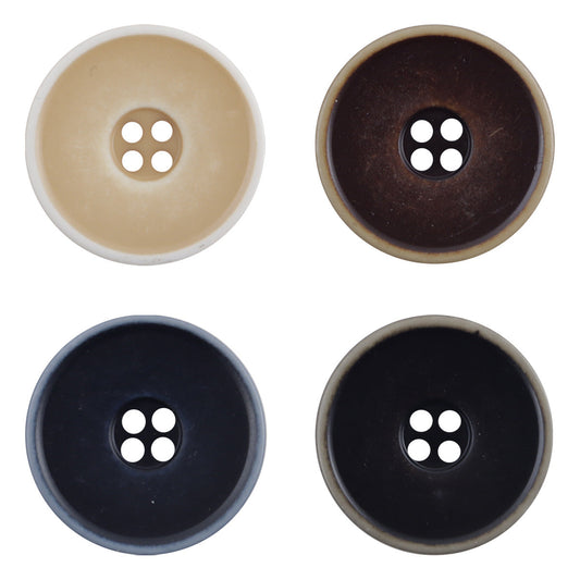 Round 4 Hole Distressed Washed Gradient Resin Buttons,20pcs