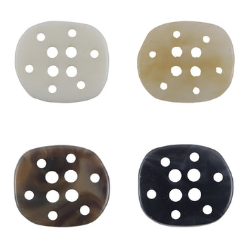 12.5mm multi-hole resin buttons set: white, khaki, brown, black