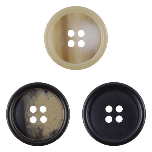 Gradient Light Khaki Round Resin Buttons for Coat Cufflinks 30pcs