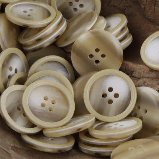 Gradient Light Khaki Round Resin Buttons for Coat Cufflinks 30pcs Khaki